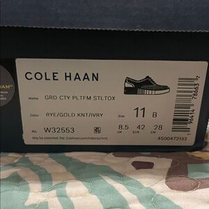 Cole Haan Rye and Gold Platform Sneakers